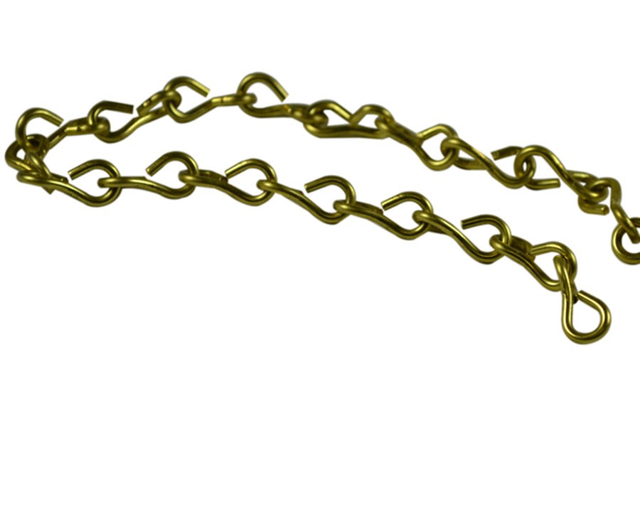 Plain Brass Jack Chain for Caps and Plugs, sold per foot