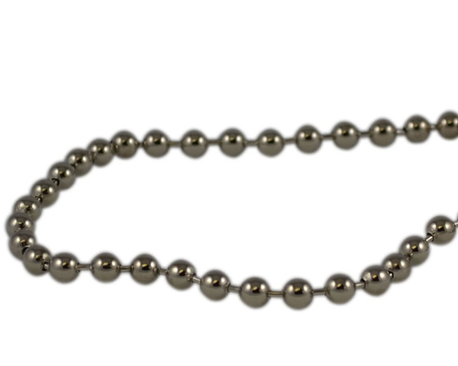 1/4 Ball Chain for Cap and Plugs, Chrome Plated sold per foot