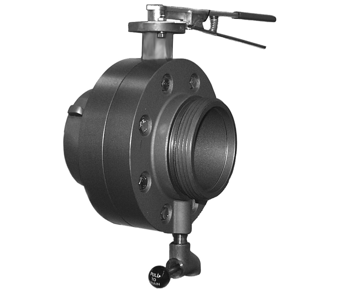 BV78, 6 National Standard Thread (NST) Rockerlug Swivel X 6 National Standard Thread (NST) Male 6 Butterfly Valve,with Chrome Plated Lever Handle