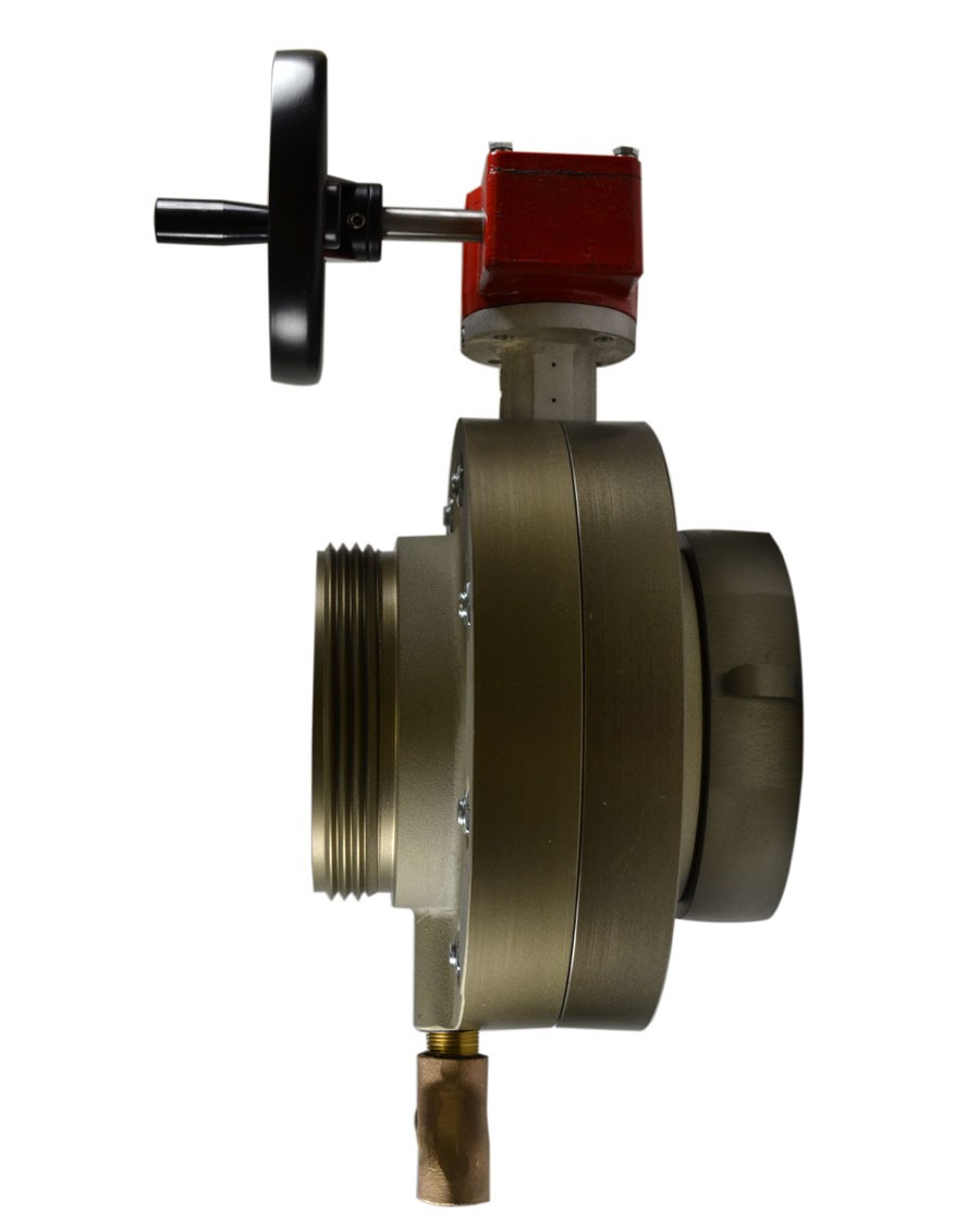 BV78H, 5 National Standard Thread (NST) Female X 4 National Standard Thread (NST) Male  Butterfly Valve,with Gear Operator, Speed Handwheel