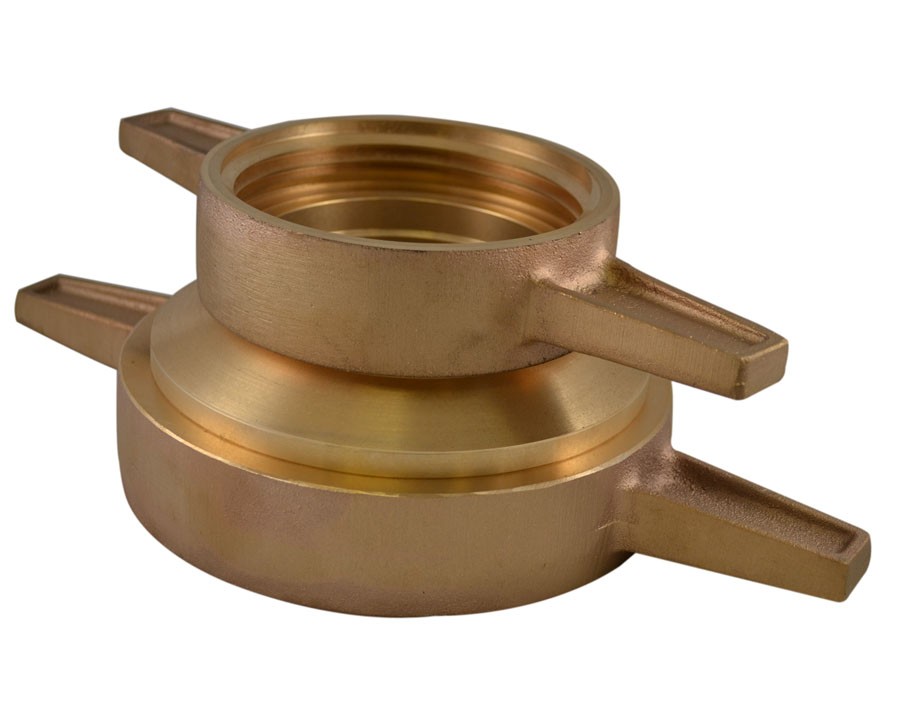 DSHC42, 2.5 National Standard Thread (NST)T Female X 2.5 National Standard Thread (NST)T Female Hydrant Connection Brass