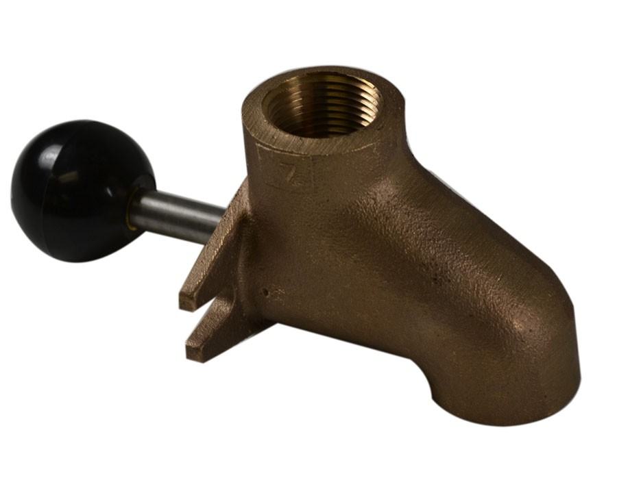 DV72, Drain Valve Threaded to 3/4 National Pipe (NPT) Thread Female with Two Hole Flange