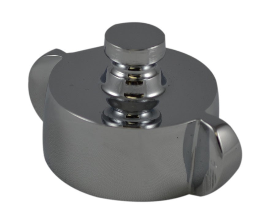 HC27, 1 Customer Thread Female Cap Brass Chrome Plated without Chain, Rockerlug Tested to 500 psi