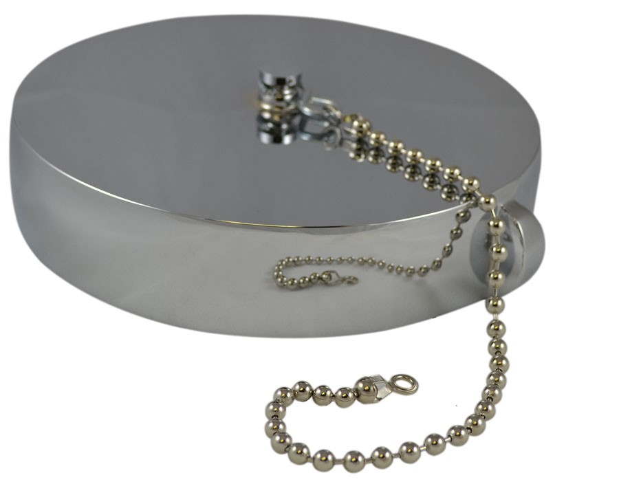 HCC28, 6 Customer Thread Cap RL with Chain Brass Chrome Plated