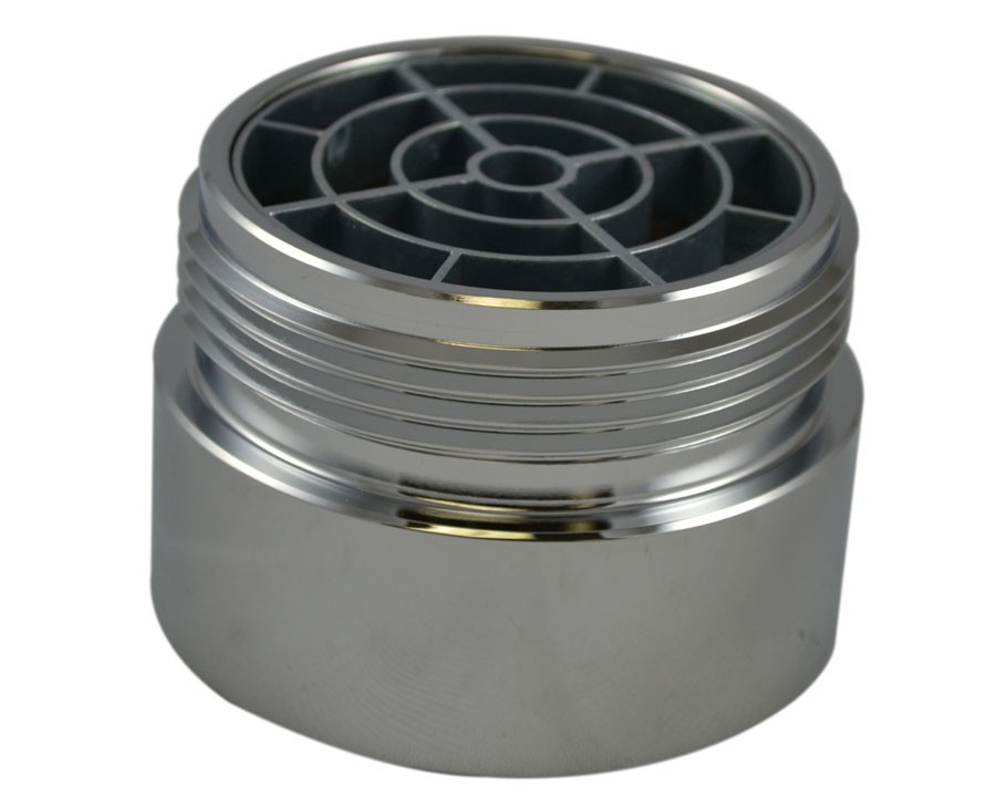 IL35S, 2.5 National Pipe Thread Female X 2.5 National Standard Thread (NST) Male Brass Chrome Plated, Internal Lug Bushing with Screen