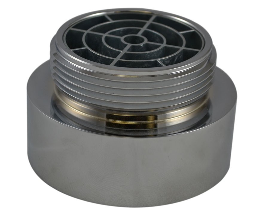 IL35S, 3 National Pipe Thread Female X 2.5 Customer Thread Male Brass Chrome Plated, Internal Lug Bushing with Screen
