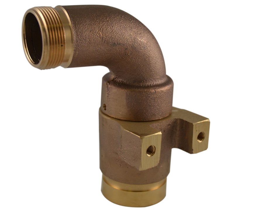 MDE77F, 2 Vitalic Swivel X 1.5 National Standard Thread (NST) Male with 2 Hole Mounting Leg, Brass