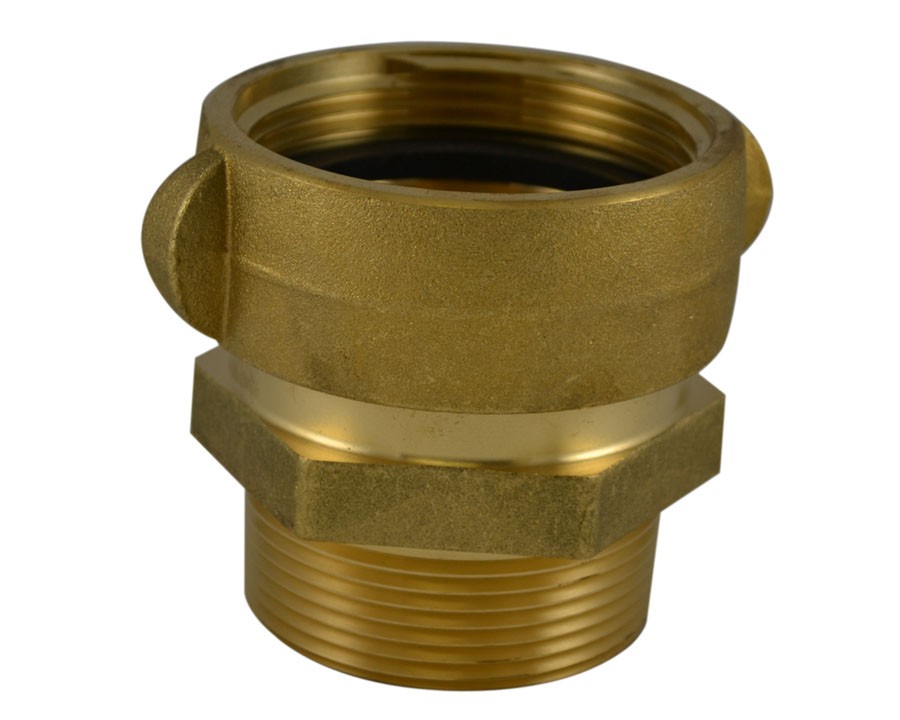 SA39, 1.5 National Standard Thread (NST) Rockerlug Swivel X 1.5 National Pipe Thread (NPT) Male Adapter Brass, 