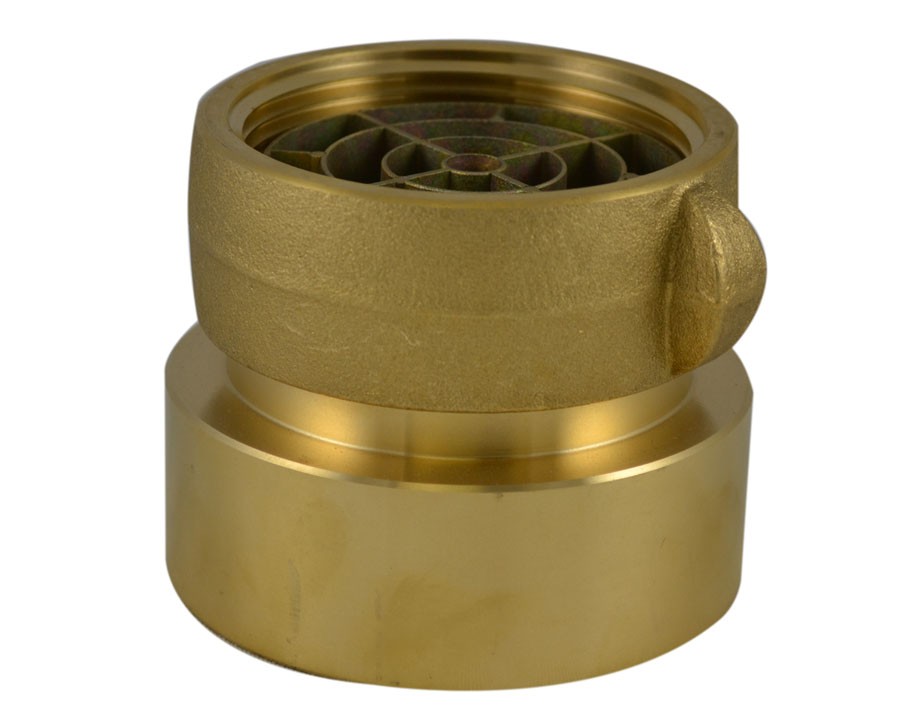 SDF33, 3 National Pipe Thread (NPT) Female IL X 4 National Standard Thread (NST) LH Swivel Adapter Brass, Double Female Swivel Coupling