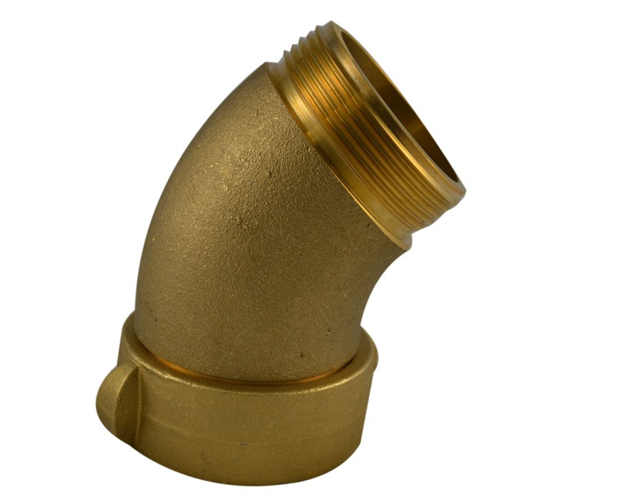 SE3945, 3 National Standard Thread (NST) Swivel X 2.5 National Standard Thread (NST) Male ELBOW Brass, Apparatus Elbow 45 Degree