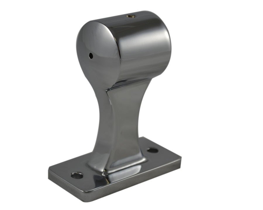 ZRB57, Rail Bracket Center Mount Special Zinc Chrome Plated with Finger Sleeves, Handrail Bracket