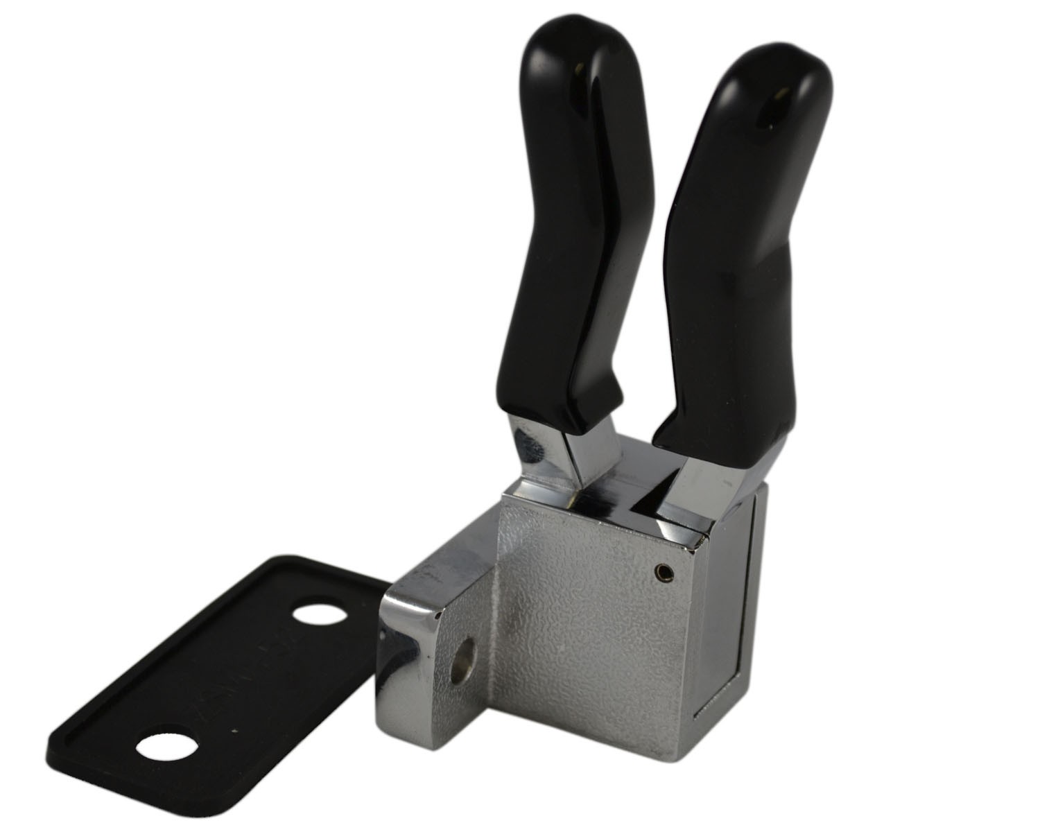 ZSMA52, Axe Handle Bracket Side Mount Zinc Chrome Plated with Finger Sleeves, Equipment Mounting Bracket