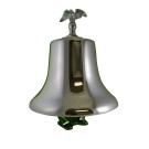 FB12, 12 inch Fire Bell Brass Chrome Plated with Stand, Clapper, Eagle Bolt, and Eagle