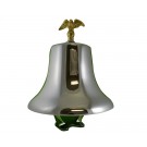 FB12, 12 inch Fire Bell Brass Chrome Plated with Stand, Clapper, Eagle Bolt, and Gold Eagle
