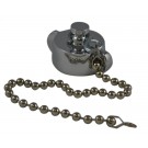 HCC28, 1 National Standard Thread ( NST) Female Cap Brass Chrome Plated with Chain, Rockerlug Tested to 500 psi