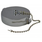HCC28, 4 National Standard Thread ( NST) Female Cap Brass Chrome Plated with Chain, Rockerlug Tested to 500 psi