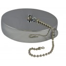 HCC28, 6 National Standard Thread ( NST) Female Cap Brass Chrome Plated with Chain, Rockerlug Tested to 500 psi