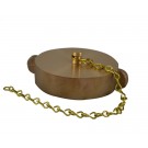 HCC28, 1 Customer Thread Female Cap Brass with Chain, Rockerlug Tested to 500 psi