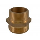 HDM32, 2 National Pipe Thread (NPT) Male X 2.5 National Standard Thread (NST) Male Nipple BrassASS, Hex Adapter