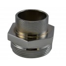HDM32, 2 National Pipe Thread (NPT) Male X 2.5 National Standard Thread (NST) Male Nipple Brass Chrome Plated, Hex Adapter