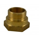 HFM34, 1/2 National Pipe Thread Female X 1.5 National Standard Thread (NST) Male Hex BushingING, Hex Bushing Made of Brass