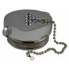 HCC28, 3.5 National Standard Thread ( NST) Female Cap Brass Chrome Plated with Chain, Rockerlug Tested to 500 psi