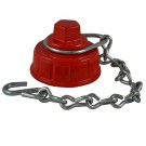 HCC73, 4.5 National Standard Thread (NST) F Hydrant Cap with Chain Painted