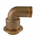 MDE77F, 2.5 National Pipe Thread (NPT) Female Free Swivel X 2.5 National Standard Thread (NST) Male with 4 Hole Flange, Brass