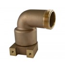 MDE77F, 2.5 National Pipe Thread (NPT) Female Free Swivel X 2.5 National Standard Thread (NST) Male with 2 Hole Mounting Leg, Brass