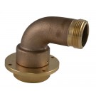 MDE77F, 2 National Pipe Thread (NPT) F Free Swivel X 1.5 National Standard Thread (NST) Male with 4 Hole Flange, Brass