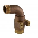 MDE77F, 2 Vitalic Swivel X 1.5 National Standard Thread (NST) Male with 2 Hole Mounting Leg, Brass