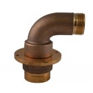 MDE77F, 2 Vitalic Elbow X 1.5 National Standard Thread (NST) Male with 4 Hole Flange, Brass