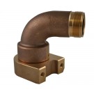 MDE77F, 2 National Pipe Thread (NPT) Swivel X 1.5 National Standard Thread (NST) Male with 2 Hole Mounting Leg, Brass