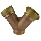 PS65, 2.5 National Standard Thread (NST) Male X 1.5 National Standard Thread (NST) Female Swivel Siamese Brass, 