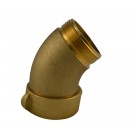 SE3945, 2.5 Customer Thread Female Swivel X 2.5 Customer Thread Male ELBOW  Brass, Apparatus Elbow 45 Degree