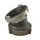 ST81, 2 1/2" Storz X 2 1/2" National Standard Thread (NST) Rockerlug Female Swivel, 30 Degree Elbow Aluminum Hardcoated