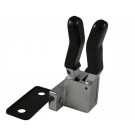 ZSMA52, Axe Handle Bracket Side Mount Zinc Chrome Plated with Finger Sleeves, Equipment Mounting Bracket